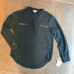 Zipper Pocket Blouse